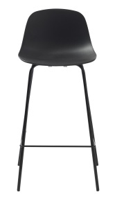 Scaun bar WHITBY, Negru, 45x93x47 cm - Img 2
