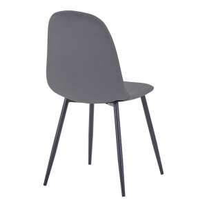 Scaun Bella catifea gri inchis picioare metal negru 43x52x88 cm - Img 2