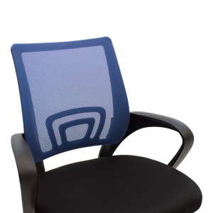 Scaun birou Berto, Negru/Albastru, 60x48x95 cm - Img 6