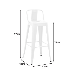 Scaun de bar ajustabil Utopia Alb 42x42x97 cm - Img 2