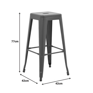 Scaun de bar Utopia Gri 42x42x76 cm - Img 2