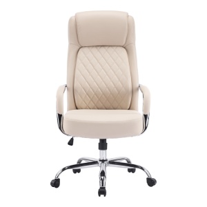 Scaun de birou directorial Rianda Bej 70x6x116-124 cm - Img 4