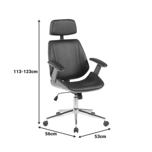 Scaun de birou Fetseno Bej 53x56x123.5 cm - Img 6