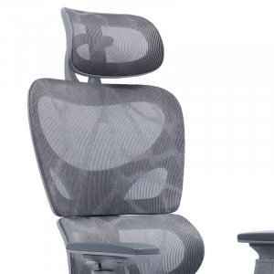 Scaun de birou manager cu suport pentru picioare Thelonius plasa gri - Img 6
