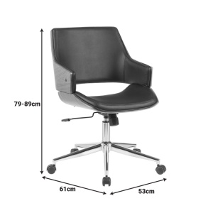Scaun de birou Setulo Negru 53x61x89 cm - Img 6