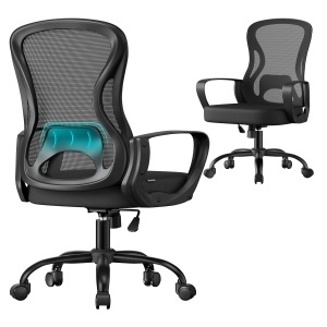 Scaun de birou Songmics Negru 63.5x58.5x104.5 cm - Img 2