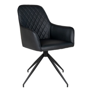 Scaun de dining rotativ Harbo, Negru, 62x56x89 cm - Img 5