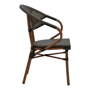 Scaun de grădină Isaia Negru 57x57x83 cm - Img 3