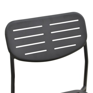 Scaun de gradina Stivuibil, Deraby, Negru, 45.5x52.5x83 cm - Img 7