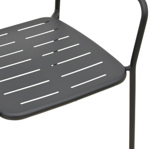 Scaun de gradina Stivuibil, Deraby, Negru, 45.5x56x83 cm - Img 8