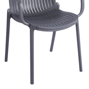 Scaun de gradina Stivuibil, Teragi, Antracit, 57x59x82 cm - Img 8