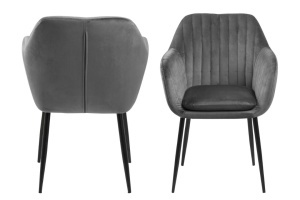 Scaun dining Emilia, Gri, 83x57x61 cm - Img 5