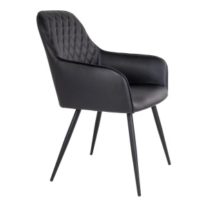 Scaun dining Harbo, Negru, 65x57x87 cm, Piele ecologica