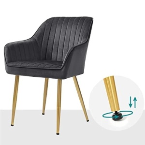 Scaun dining, Songmics, Gri-Auriu, 62.5x60x85 cm - Img 6