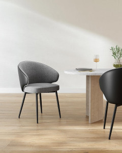 Scaun dinings, Vasagle, Gri inchis, 64x59x83.5 cm - Img 5
