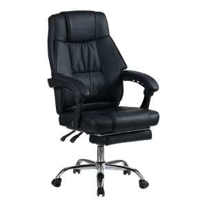 Scaun directoral de birou cu suport picioare, Vimmi, Pako, Negru 60x62.5x112 cm