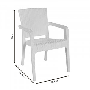 Scaun exterior Halcyon plastic culoare alba - Img 4