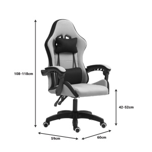 Scaun gaming Gline Pako World Negru 60x59x118 cm - Img 12