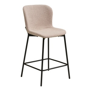 Scaun inalt pentru insula de bucatarie Maceda, Bej, 55x47x95 cm - Img 5