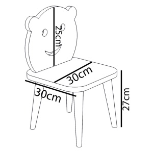 Scaun pentru copii Jerry, Roz, 30x30x52 cm - Img 4