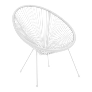 Scaun scoica de gradina, Acapulco, Alb, 68.5x74.5x84 cm