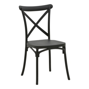 Scaun stivuibil, Crossie, Pako, Negru 43x53x88 cm