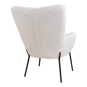 Scaun tapitat Glasgow, Alb, 79x70x98 cm - Img 2