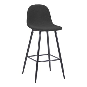 Scaun tip bar Bella, Negru, 41.5x49x98 cm