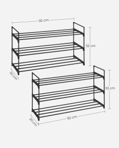 Set 2 buc. Pantofare modulare Songmics Negru 92x30x54 cm - Img 7
