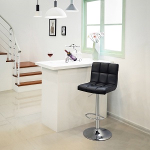Set 2 buc. Scaune de bar Songmics Negru 46x42x118.5 cm - Img 3