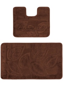 Set 2 covorase baie antiderapante Multiform, Flora, Maro, 60x100 cm, Delta Flora 2518