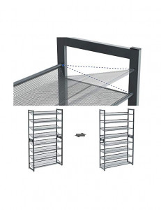 Set 2 pantofare stivuibile, Songmics, 8 rafturi, Metal, LMR08GB, 92 x 30 x 163 cm - Img 6