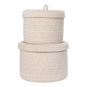 Set 2 piese Cosuri decorative Sebal, Bej, 18x18x14 cm