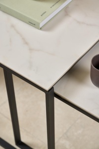 Set 2 piese Masute de cafea Katrine, Alb, 55x50x50 cm - Img 2