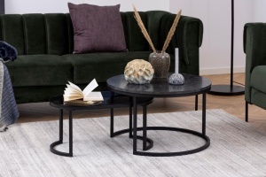 Set 2 piese Masute de cafea Spiro, Negru, 42x70x70 cm - Img 3