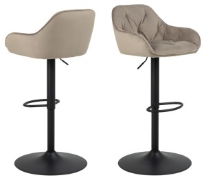 Set 2 piese Scaune de bar Brooke, Bej, 109x52x52 cm - Img 3