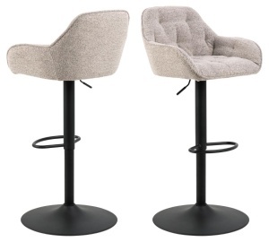 Set 2 piese Scaune de bar Brooke V1, Bej, 109x52x52 cm - Img 3