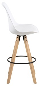 Set 2 piese Scaune de bar Dima, Alb, 111.5x48.5x55 cm - Img 6