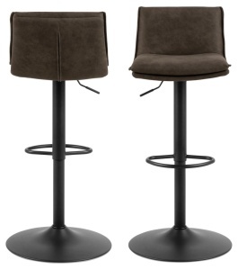 Set 2 piese Scaune de bar Flynn V1, Gri, 107x44x53 cm - Img 5