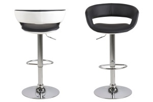Set 2 piese Scaune de bar Grace, Negru, 101x54.5x48.5 cm - Img 3
