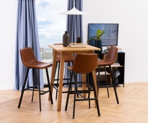 Set 2 piese Scaune de bar I_Oregon V1, Maro, 103x46.5x50 cm