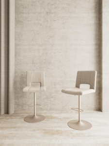 Set 2 piese Scaune de bar Sylvia V1, Bej, 115x41.5x52 cm
