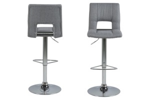 Set 2 piese Scaune de bar Sylvia V1, Gri, 115x41.5x52 cm - Img 3