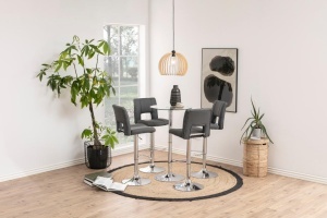 Set 2 piese Scaune de bar Sylvia V2, Gri, 115x41.5x52 cm - Img 2