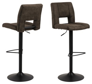 Set 2 piese Scaune de bar Sylvia V4, Gri, 115x41.5x52 cm - Img 3
