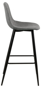 Set 2 piese Scaune de bar Wilma V1, Gri, 101x46.6x51 cm - Img 5