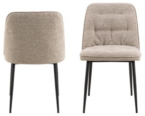 Set 2 piese Scaune dining Brooke, Bej, 84x50x55 cm - Img 5