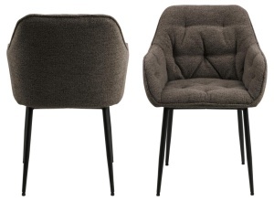 Set 2 piese Scaune dining Brooke, Gri, 83x58x55 cm - Img 4