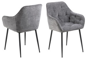 Set 2 piese Scaune dining Brooke V3, Gri, 83x58x55 cm - Img 3