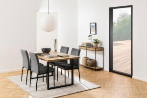 Set 2 piese Scaune dining Demi, Gri, 90.5x45x55 cm